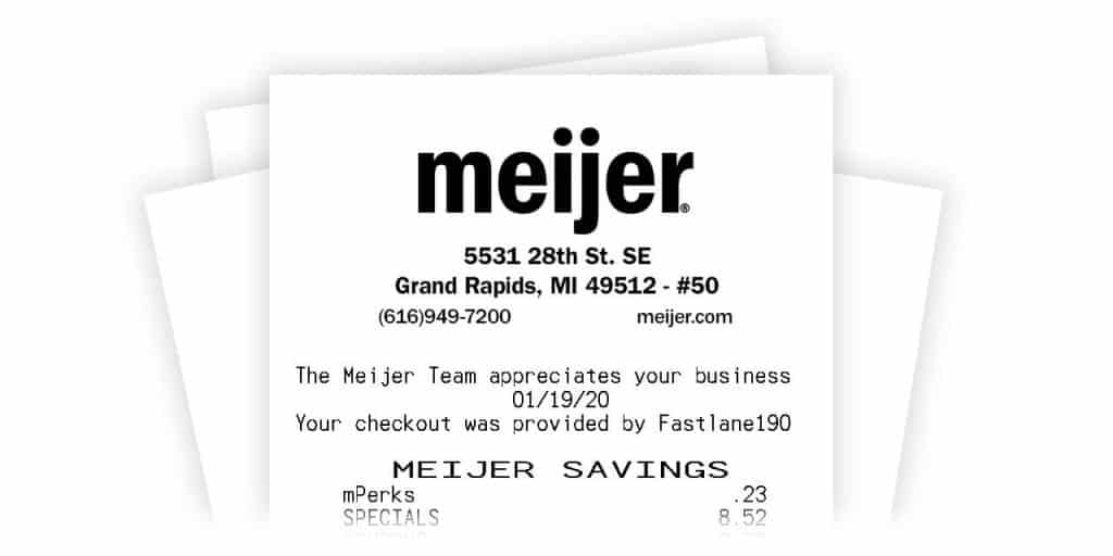 Meijer Receipt